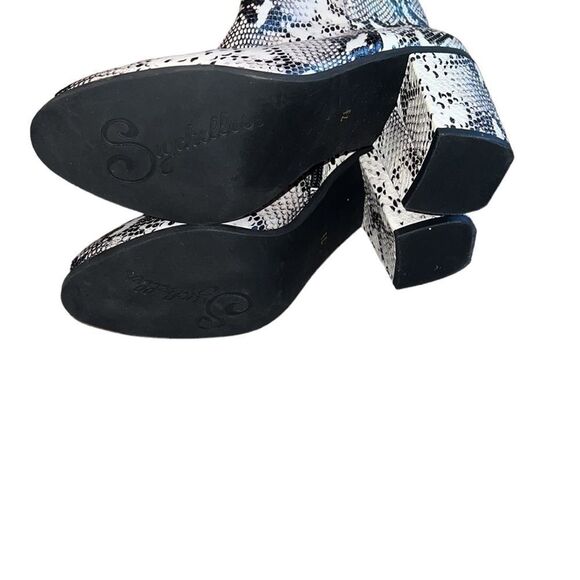 Seychelles Black and White Snakeskin Booties Size 7 1/2 - Picture 5 of 7